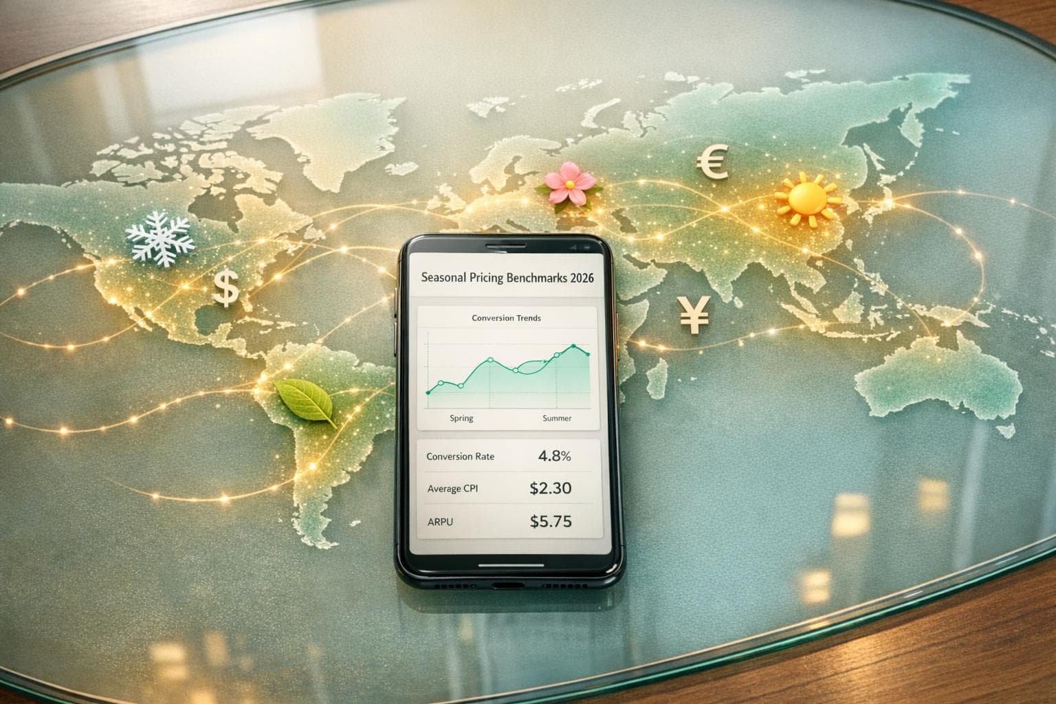 Calendar and mobile app subscription pricing chart illustrating seasonal demand peaks
