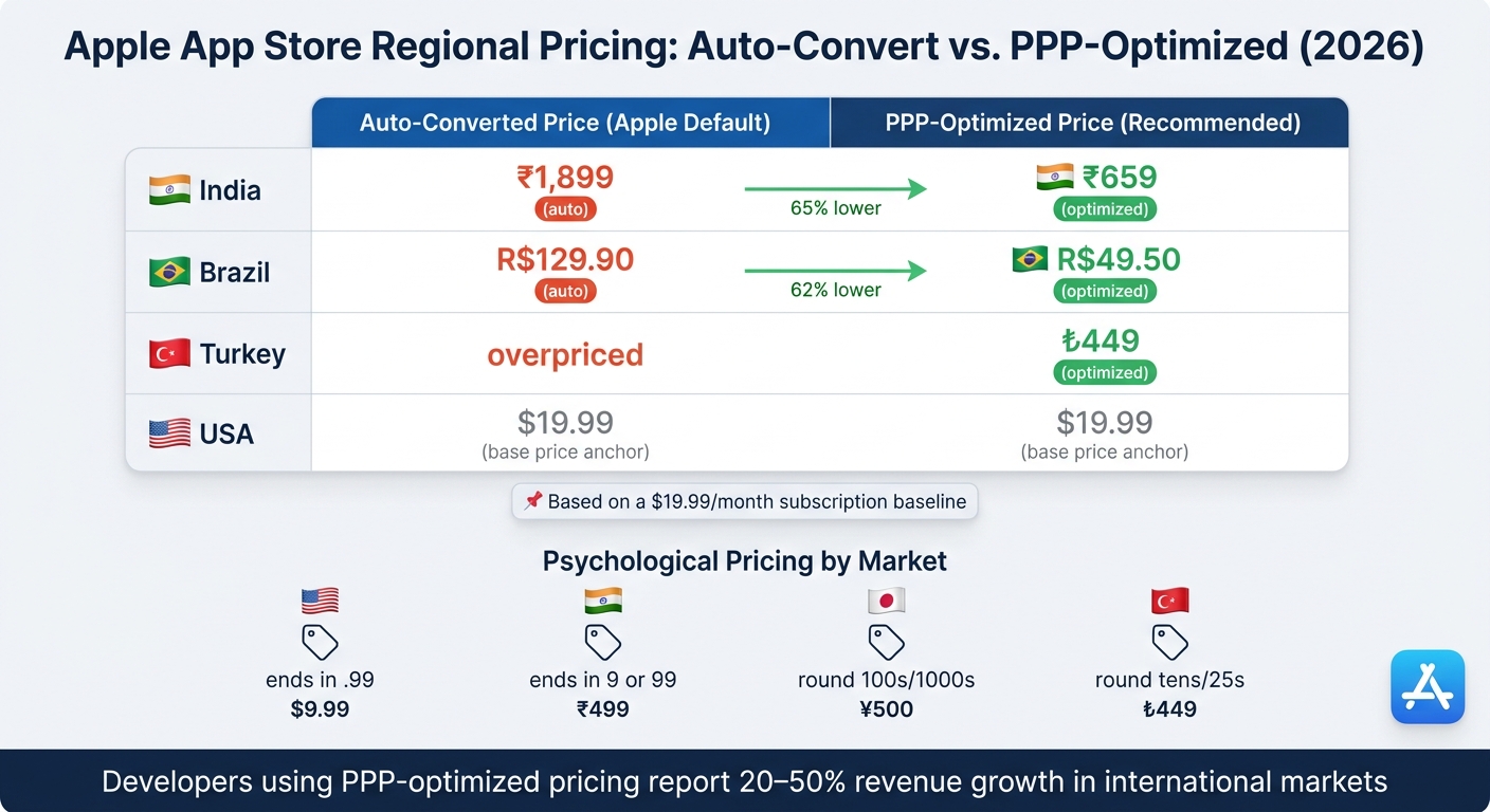 Apple App Store Regional Pricing: Auto-Convert vs. PPP-Optimized Prices (2026)
